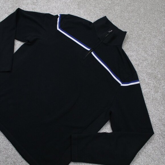 Banana Republic Sweatshirt Adult XL Black 1/4 Zip Mock Neck L/S Stretch Sweater - Picture 3 of 13